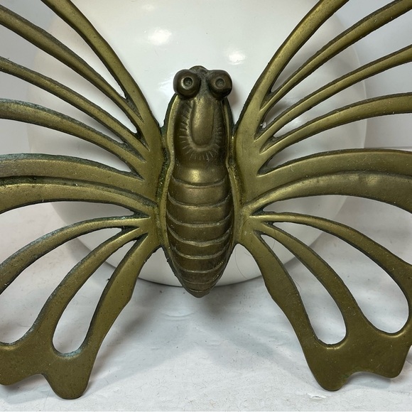 Vintage Solid Brass 22” MCM Butterfly Wall Hanging Decor - Picture 4 of 10